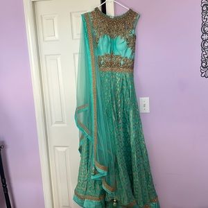 Sheer back Indian outfit